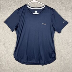 Columbia PFG Omni Freeze Zero Cooling Mens M Navy Blue Fishing T Shirt